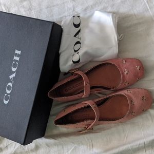Coach pink Mary Jane flats